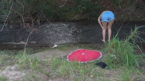 Encounter with a stranger at a waterfall ends in public sex.