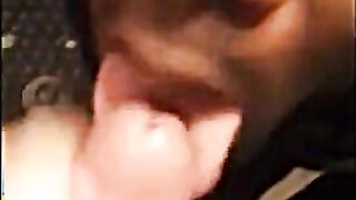 Black Twink Swallows White Cum in Interracial Blowjob 3