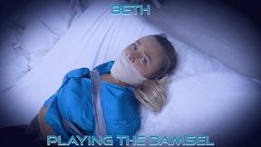 Beth - Playing The Damsel Alt HD ( Tape Gagged , Tape Bondage , Gag Talk , Wrap Gag , Hogtied )