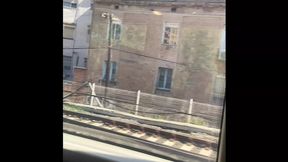 ACCIDENTAL SEX ON THE TRAIN - HANDJOB AND CUMSHOT WITH AMATEUR MILF