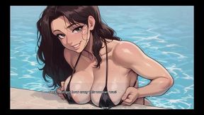 my new girlfriend [ taboo hentai game ] ep.52 caught my milf neighbor boob in the pool just next to my stepmom !