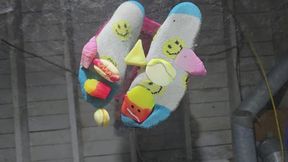 Chrissy underglass squishy crush in fuzzy socks