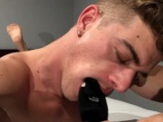 pornstar Dillon Roman plays with feet
