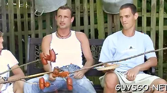 Twink party sluts compete in blowjob contest