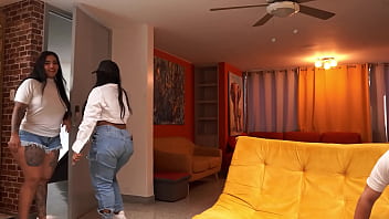 My girlfriend&#039_s big ass friend comes to visit and she knows how to entertain herself with a big cock.