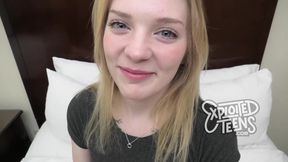 This blonde newcomer is soo wholesome, she deepthroats like a pro!