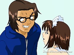 Pleasing hentai chick getting delicious muff teased by a