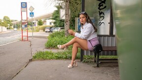 I picked up a sexy bitch at the bus stop! - Ariana Van X