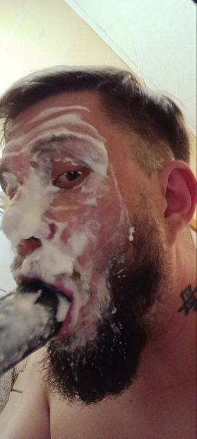 I suck dildo with yogurt