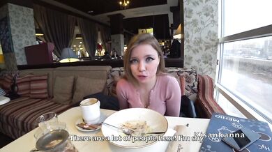 Throat fucked in the toilet she swallowed all my cum