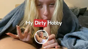 Barbie Brilliant swallows her boyfriend's big dick before riding it hard
