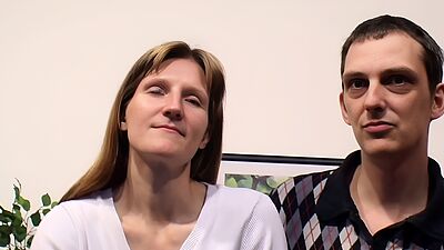 Stupid German Cuckold let his Anorexic slim wife Fuck old Stranger in 3way