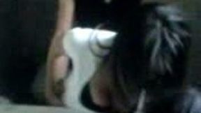 Fucking in the bathroom and filming this slut on cellphone cam