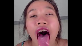 18 years old Gymnast mouth and pussy POV