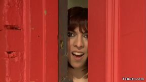 Shemale rough anal fucks roommate