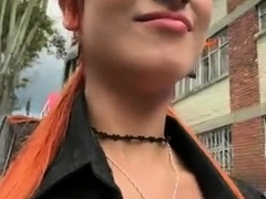 Petite amateur redheaded teen pisses and sucks cock