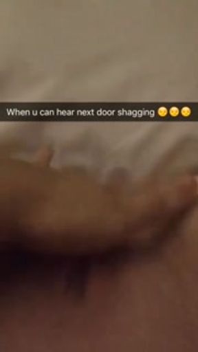 Naughty teen listening to fucking next door