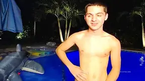 Night Pool Fun - Ben & Timothy