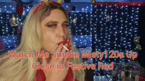 Watch Me Smoke Misty 120s Up Close in Festive Red - SFL357