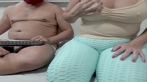 chubby wife cheating husband with too many men at public random chat