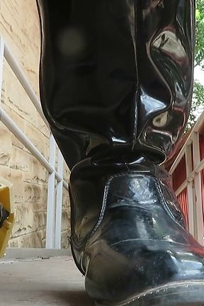 Black Boots Closeup Test for Crushing Video