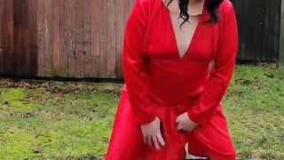 Molten tv Nottstvslut outdoor crimson satin sundress pantyhose