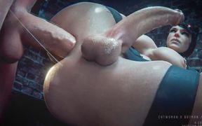 Forged3dx Hot Brunette with Big Ass Gets Intense Doggy-style Pounding by Massive Cock, Craving Cum in Tight, Lustful Hole