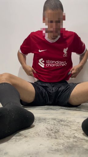 The YOUNG MAN finished playing a game, masturbated and CAME, splashing the entire floor, INTENSE.