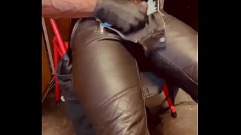 LeatherJeans and High Leather Boots Titplay &amp_ Cum