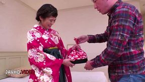 Ema Kato in Kimono Gets Fucked Hard After Steamy Blowjob