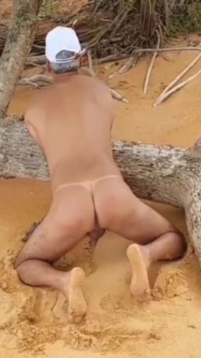 Ladysilva Compilation on Naked Beach Showing off Her Tanned Ass with Sexy Mark