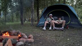 Sucking His Mushroom Head While Camping
