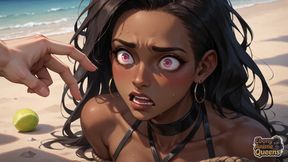 This Muddy Ebony Stunner Gives a Beautiful Blowage on the Beach. She's Super-naughty and Prepared for Some Super-steamy