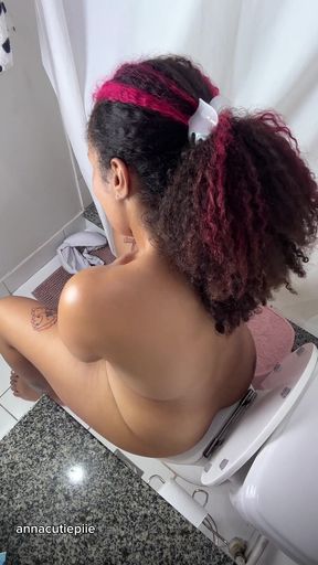 Toilet Farts Explosion POV Closeup Asshole and Pussy Pee