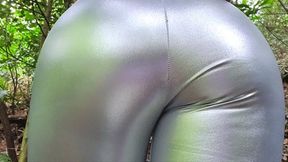 Shiny Silver Ass Outdoors Mesmerize JOI