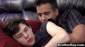 Older stepbrother wakes me up for gay sex