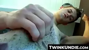 Bryce Blasts a Sticky Load Onto His Ripped Abs — Trapped in Tighty Whities – Solo Fun