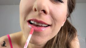 Lip Gloss Application - Glossy Lips SFW