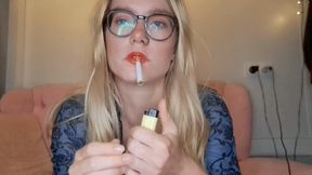 Blonde Godess uses you as human ashtray