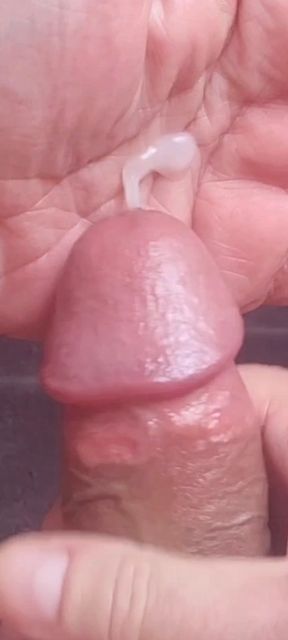 Cum eating exhibitionist masturbator cums in hand so I can eat my own cum while you watch