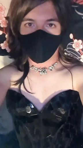 Horny princess demonstrates what she wants done to her romantic black prom dress