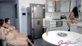 Pregnant Woman Humiliates the Sexy Employee with Her Wife - Sara Blonde - Salome Gil - Sussy Love