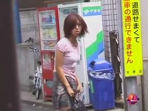 Japanese housewife sharked with no panties on the street