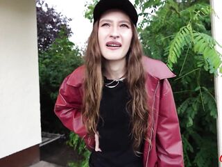 GERMAN SCOUT - Skinny Ukrainian Beauty Mari Moon unintentionally cum in eye at Pick Up Casting Screw in Berlin