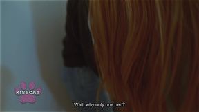 oops... step son accidentally cum in step mom after fucked step sister polly yangs in shared bed at night in hotel room