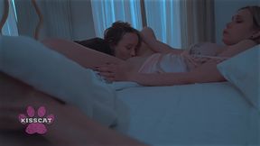 oops... step son accidentally cum in step mom after fucked step sister polly yangs in shared bed at night in hotel room