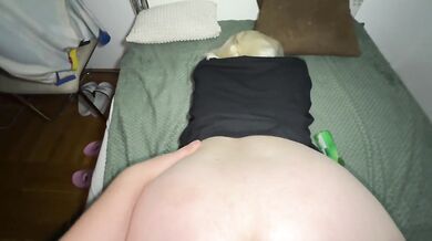 Blonde neighbor's sopping wet holes get pounded until creamy finish