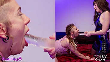 Eva Fay sub training from her Mistress