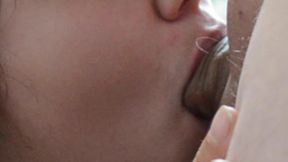 Lovely amateur blowjob and cum in mouth