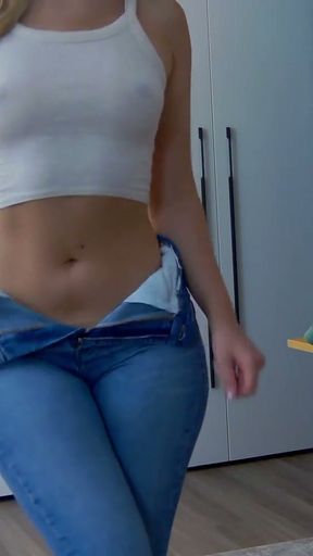 HelenWaldorf strip-tease up to naked exposing her amazing ass and feet   Clip 1